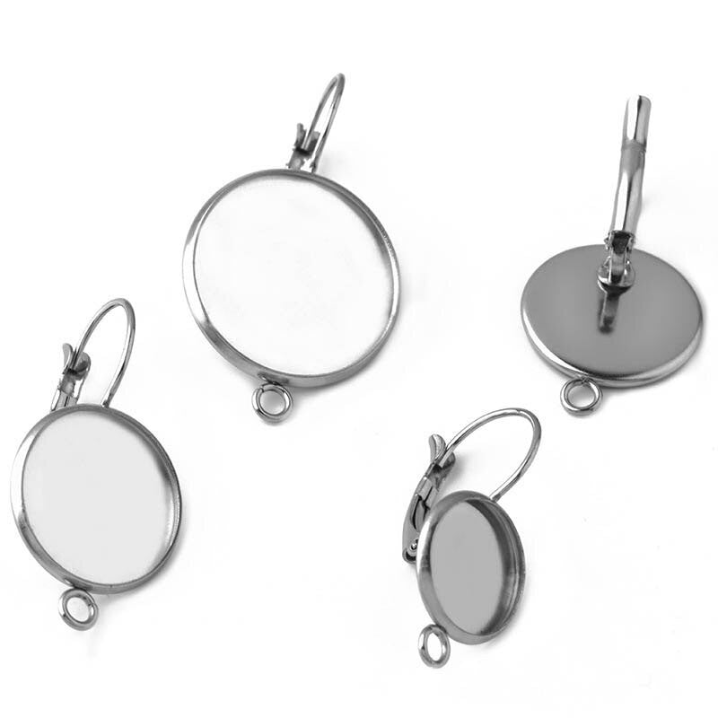 12mm Leverback Bezel Earrings with Loop