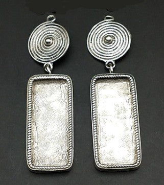 Rectangle Dangle Earring Bezels