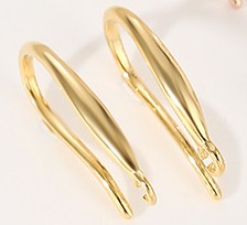 925 Sterling Silver Gold Plated French Hook Earring