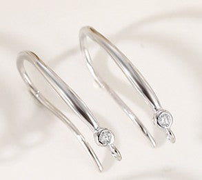  925 Sterling Silver French Hook Earrings with crystal