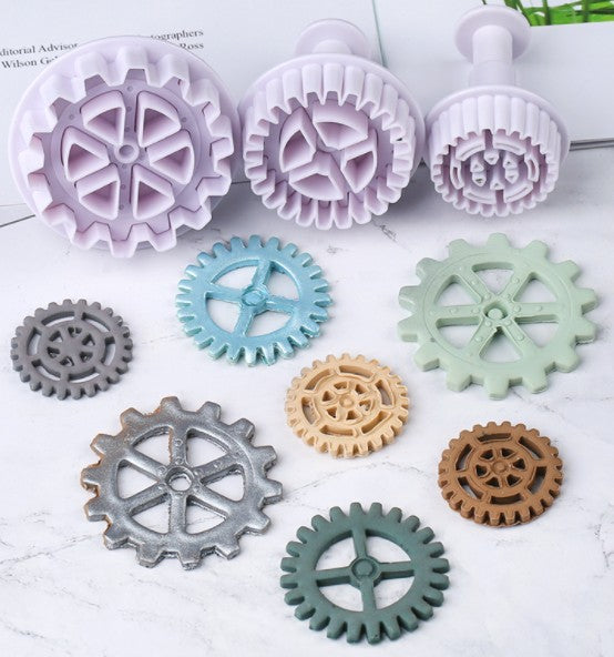 Polymer Clay Wheel Pattern Plunger Cutters Set