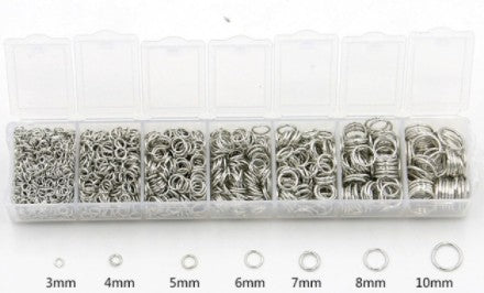 Rhodium Jump Rings Set