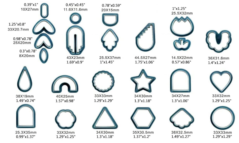 24 pieces Polymer Clay cutter set
