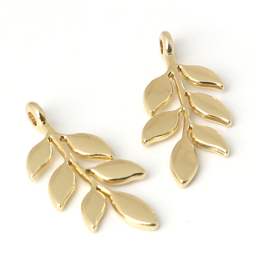 Gold Leaf Charm 6 pieces