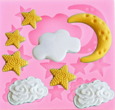 Cloud, Moon and Star Silicone Mould