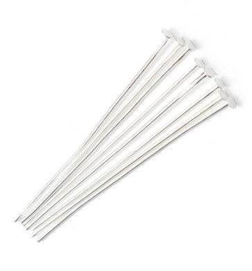 Silver Flat Head Pins 40mm 50 pieces