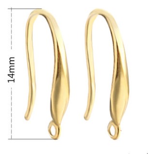 925 Sterling Silver Gold Plated French Hook Earring 