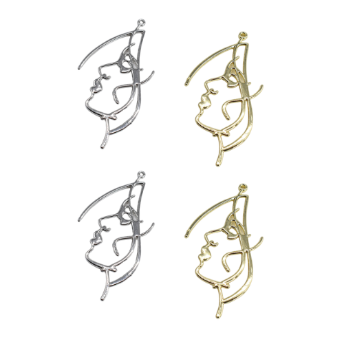 Gold Face Charm 4 Pieces